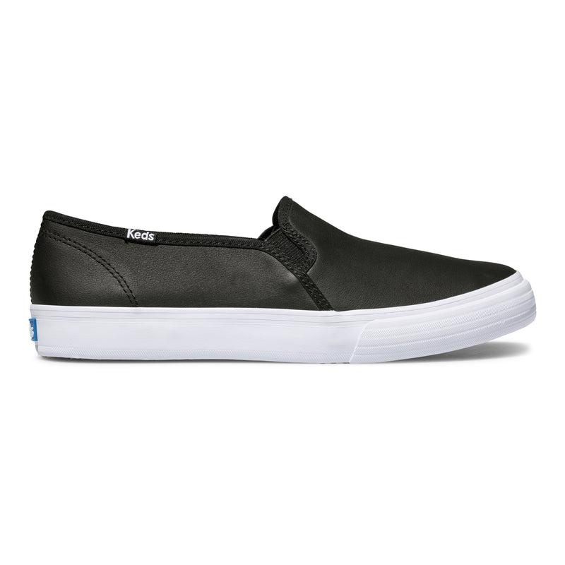 Keds Double Decker Nahkaiset Naisten Leather Sneakers Mustat | DKOP89640