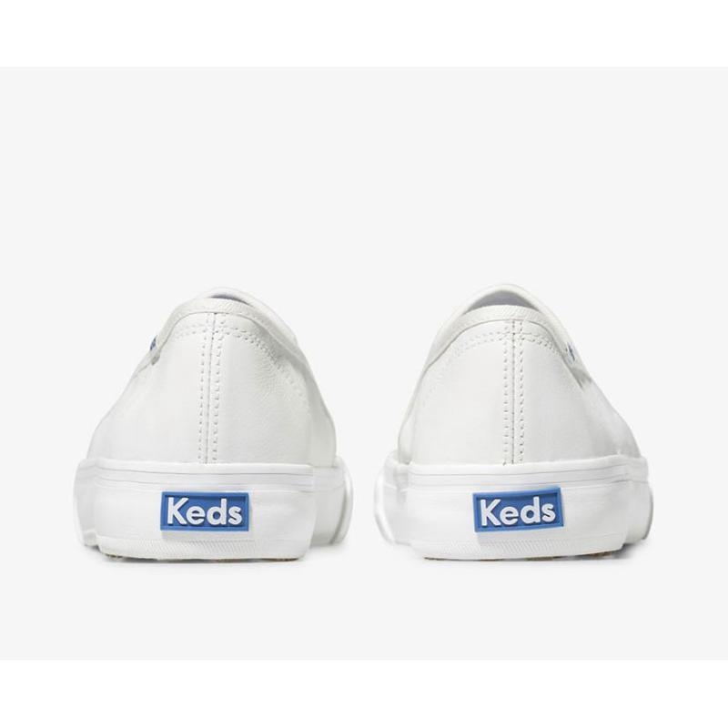 Keds Double Decker Nahkaiset Naisten Mokkasiinit Valkoinen | KLDH90637