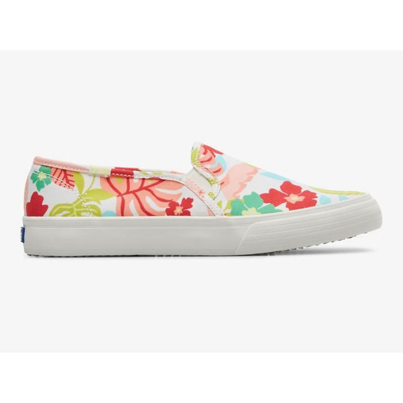 Keds Double Decker Tropical Print Naisten Mokkasiinit Valkoinen Koralli | UCTM01537