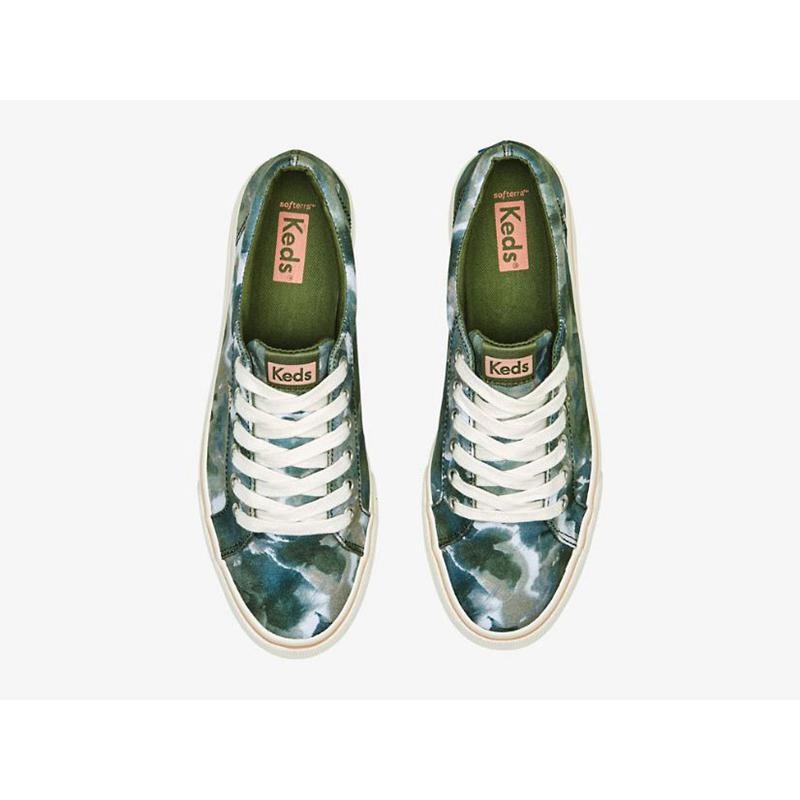 Keds Jump Kick Canvas Abstract Floral Print Naisten Lace Ups Oliivinvihreä | BOWP49621