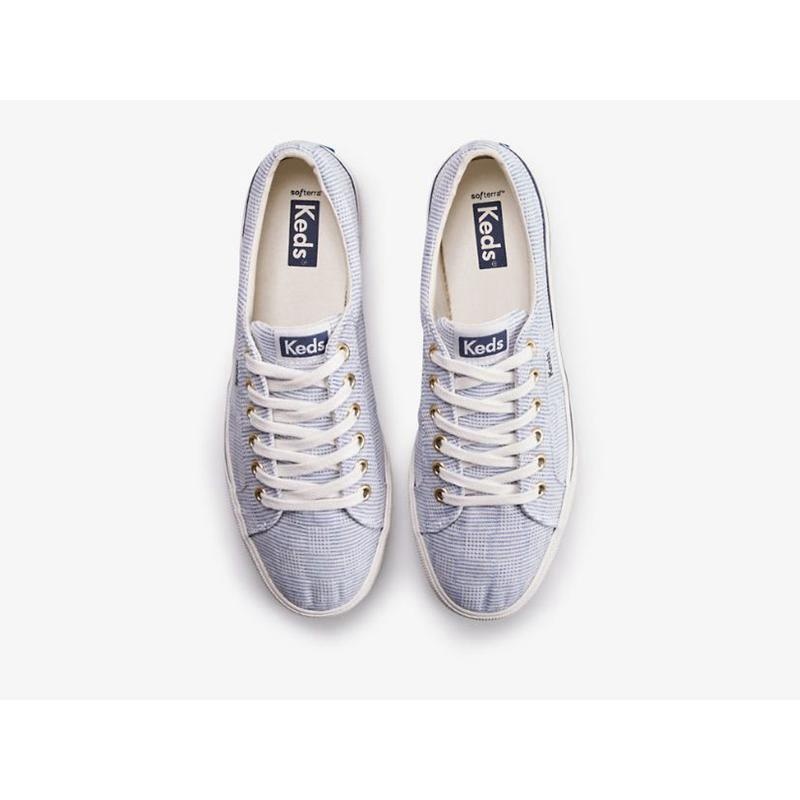 Keds Jump Kick Duo Canvas Crosshatch Naisten Platform Sneakers Sininen | SFMJ63120