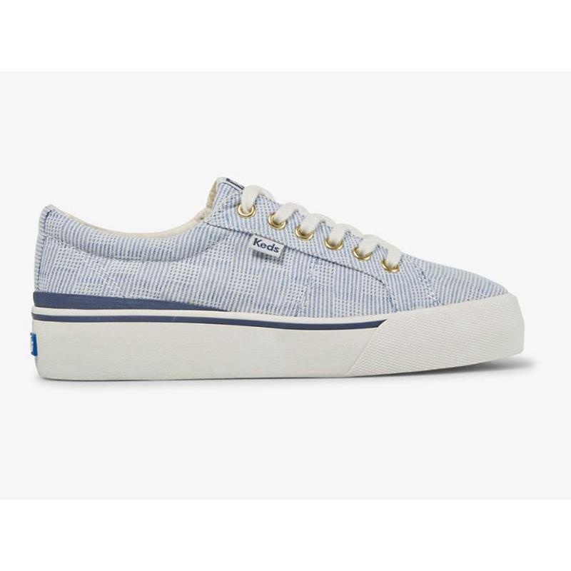 Keds Jump Kick Duo Canvas Crosshatch Naisten Platform Sneakers Sininen | SFMJ63120