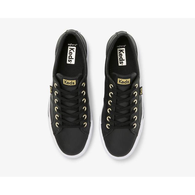 Keds Jump Kick Duo Nahkaiset Naisten Lace Ups Mustat | QMHY64521