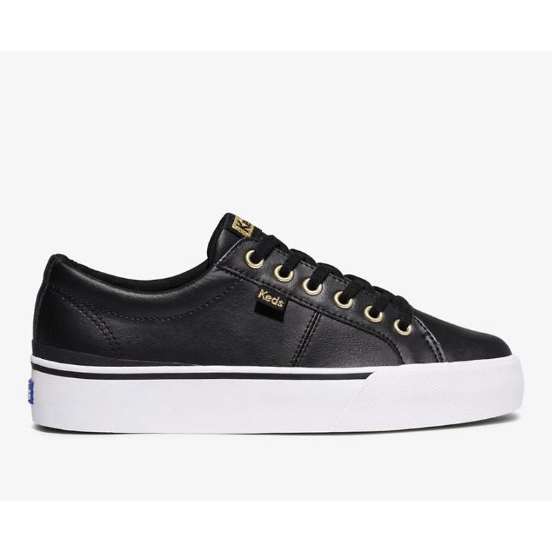 Keds Jump Kick Duo Nahkaiset Naisten Lace Ups Mustat | QMHY64521