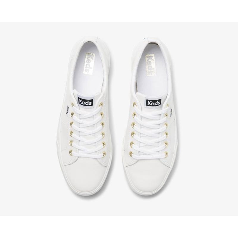 Keds Jump Kick Duo Nahkaiset Naisten Lace Ups Valkoinen | ZGKR90721