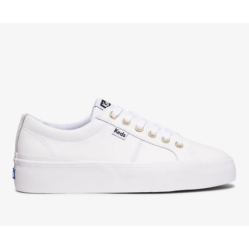 Keds Jump Kick Duo Nahkaiset Naisten Lace Ups Valkoinen | ZGKR90721