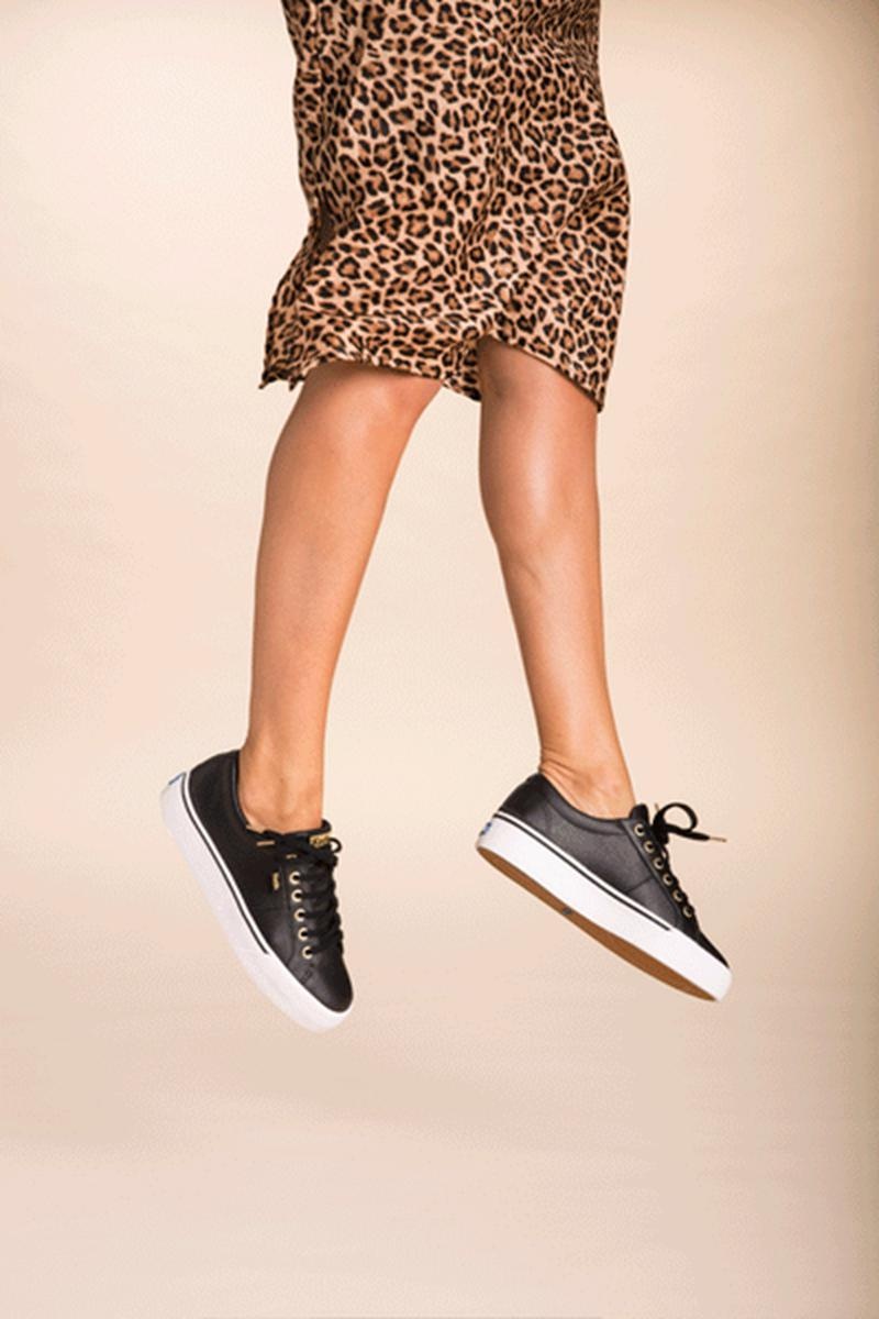 Keds Jump Kick Duo Nahkaiset Naisten Leather Sneakers Mustat | RLEZ08796