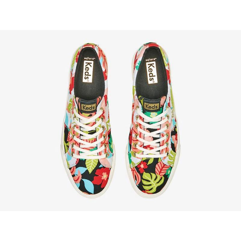 Keds Jump Kick Duo Tropical Print Naisten Lace Ups Mustat Koralli | KDSE74185