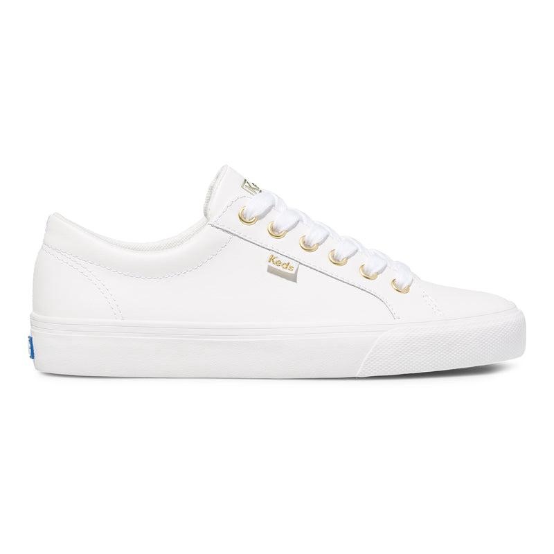 Keds Jump Kick Nahkaiset Naisten Leather Sneakers White/Gold | NOPX76354