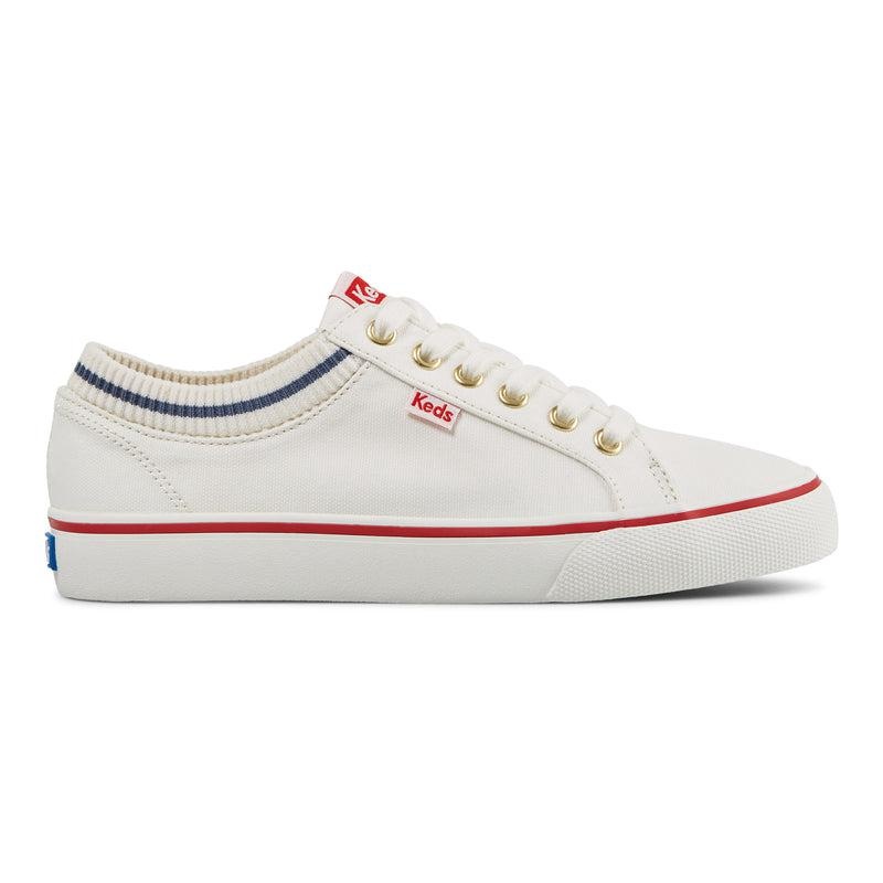 Keds Jump Kick Rib Knit Collar Canvas Naisten Canvas White/Red | OJRA25394