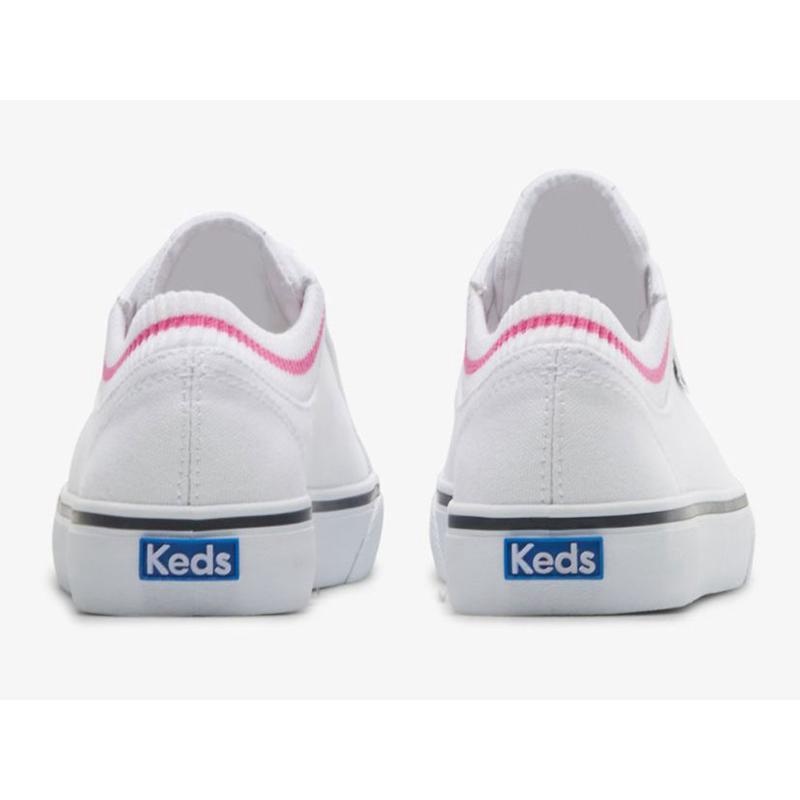 Keds Jump Kick Rib Knit Collar Naisten Lace Ups Valkoinen Pinkki | ISEU41792