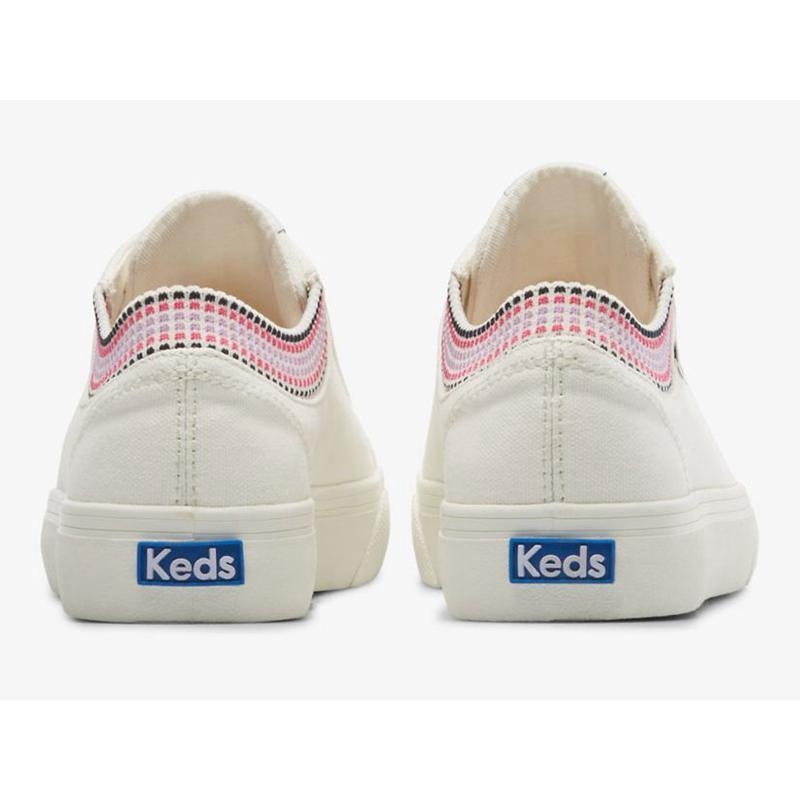 Keds Jump Kick Rib Knit Collar Squares Naisten Lace Ups Valkoinen Monivärinen | QNGR58934