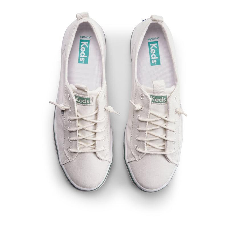 Keds Kickback Canvas Stripe Foxing Naisten Canvas Valkoinen | DRLI21854