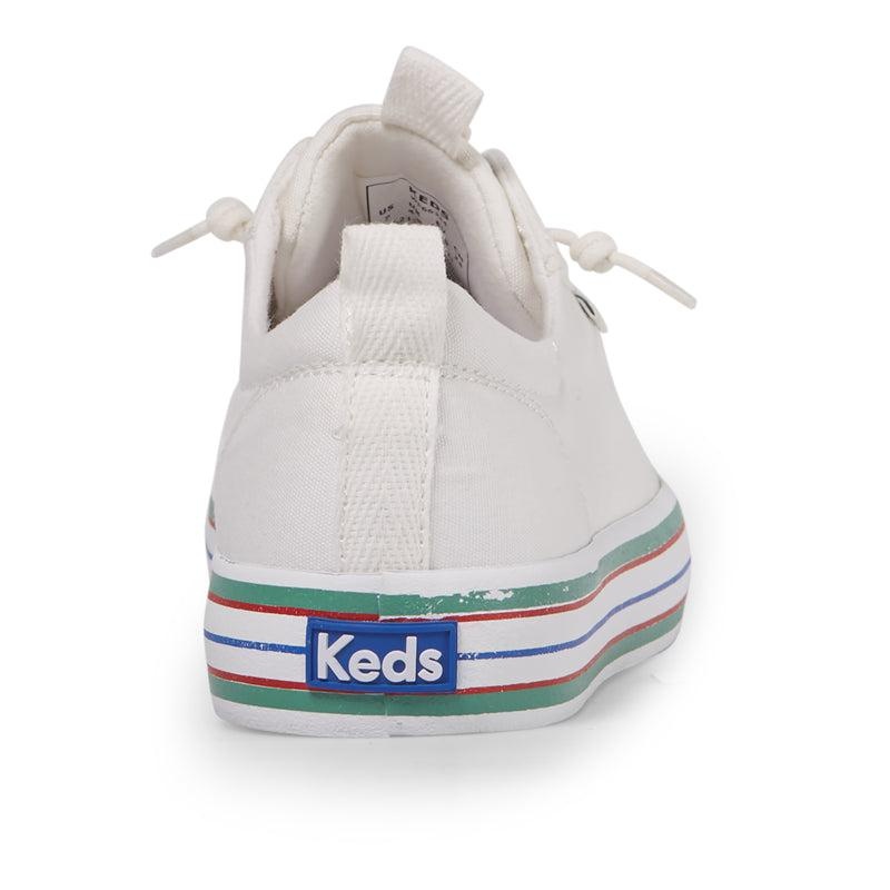 Keds Kickback Canvas Stripe Foxing Naisten Canvas Valkoinen | DRLI21854