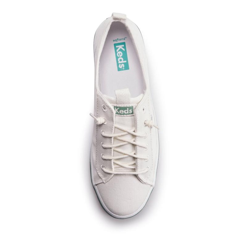 Keds Kickback Canvas Stripe Foxing Naisten Canvas Valkoinen | DRLI21854