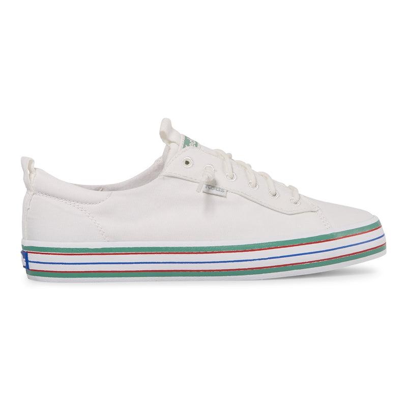 Keds Kickback Canvas Stripe Foxing Naisten Canvas Valkoinen | DRLI21854