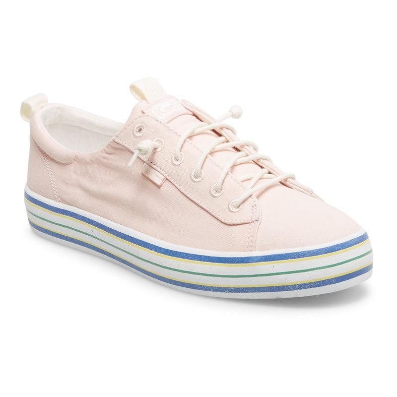 Keds Kickback Canvas Stripe Foxing Naisten Canvas Pinkki | ITUX89105