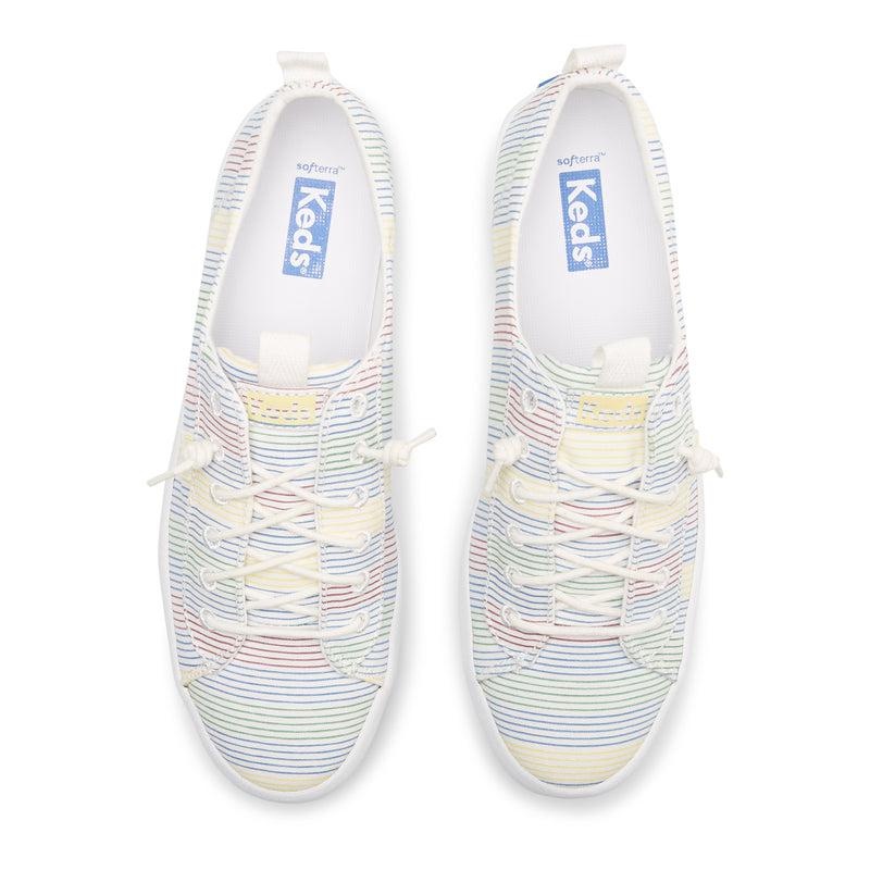 Keds Kickback Canvas Surf Stripe Naisten Canvas White/Multicolor | TOCU30917