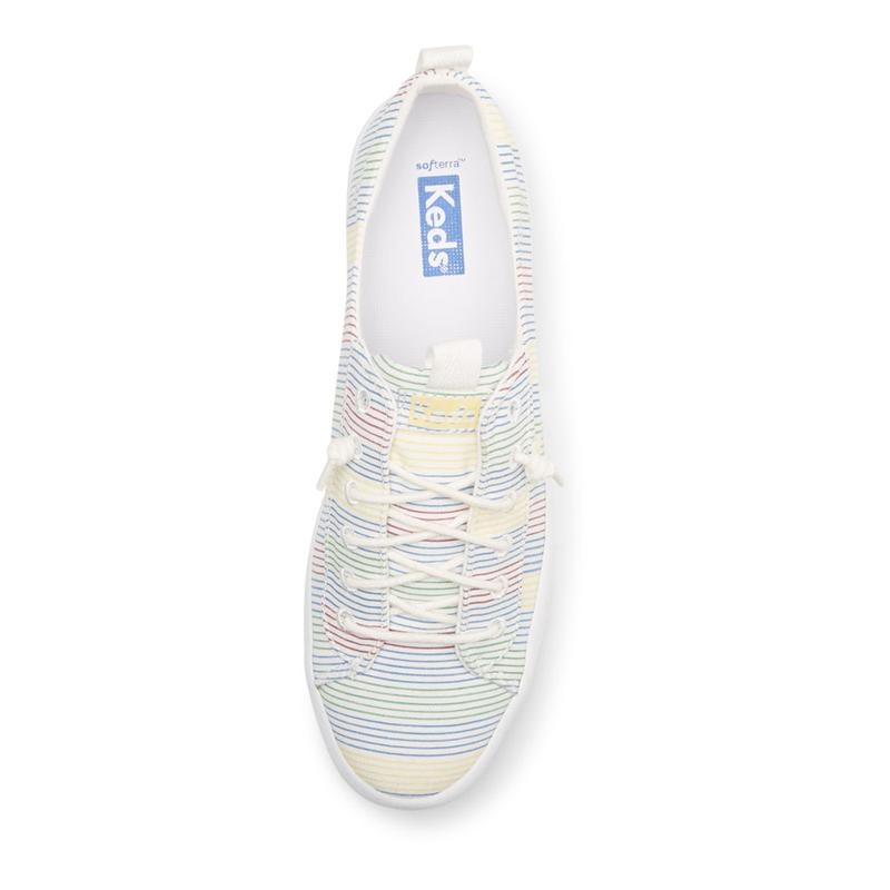 Keds Kickback Canvas Surf Stripe Naisten Canvas White/Multicolor | TOCU30917