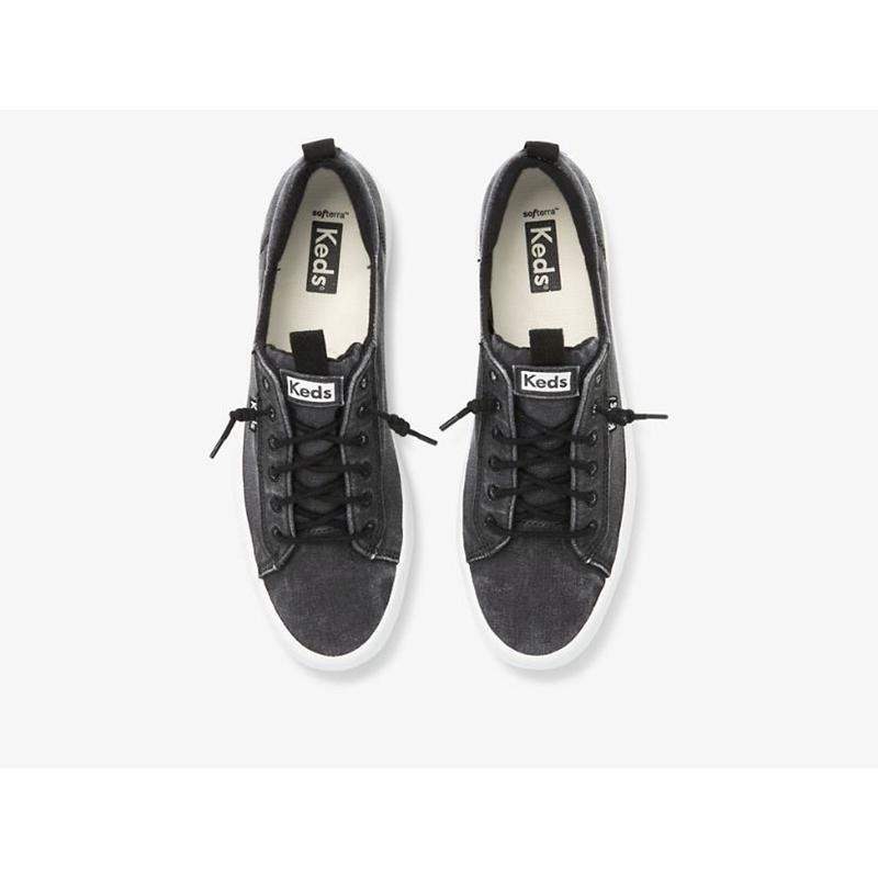 Keds Kickback Canvas Washable Naisten Lace Ups Mustat | HKDQ96328