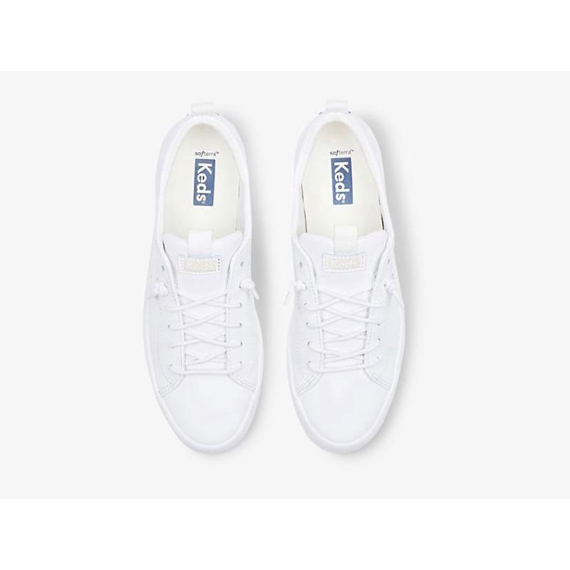 Keds Kickback Nahkaiset Naisten Lace Ups Valkoinen | YAFK41807