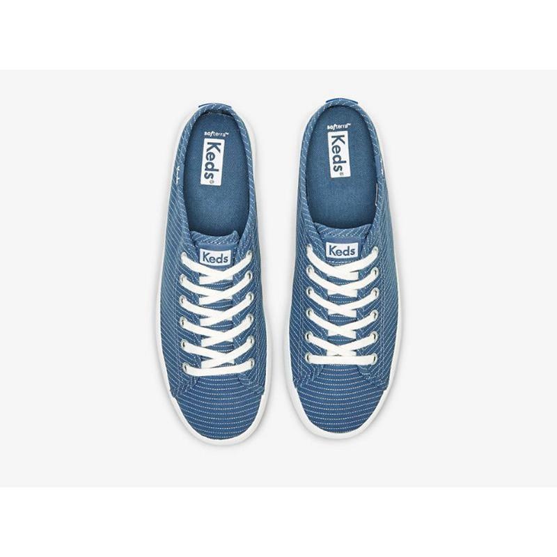 Keds Kickstart Canvas Stripe Slip On Naisten Muulit Sininen | MCJV47130