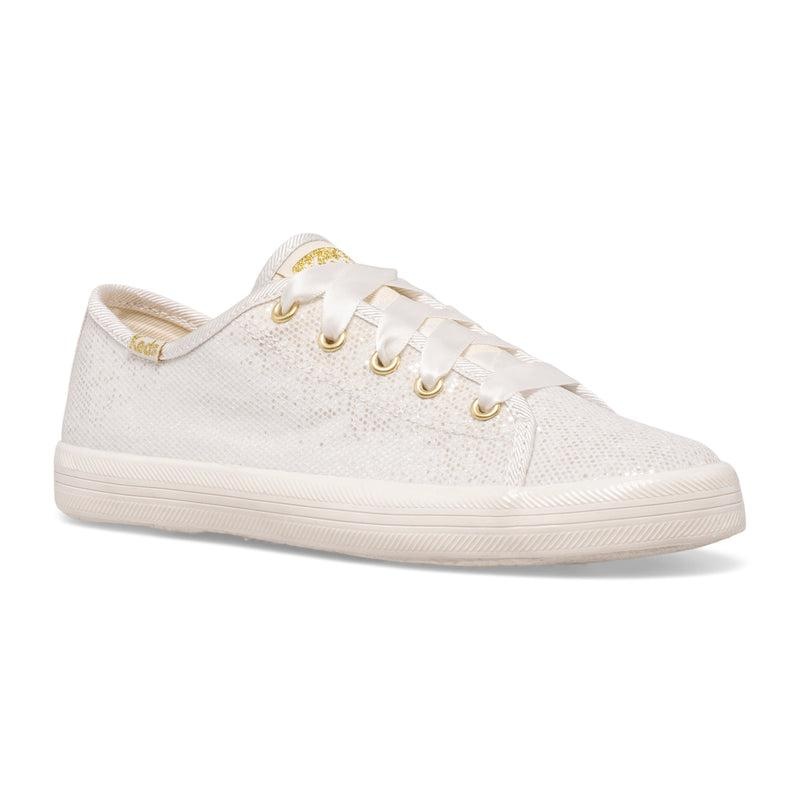 Keds Kickstart Celebrations Big Kid Lasten Canvas Ivory Glitter Lightyellow | RXKA35640