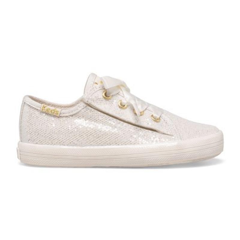 Keds Kickstart Celebrations Junior Lasten Canvas Glitter Ivory | FMYZ39087