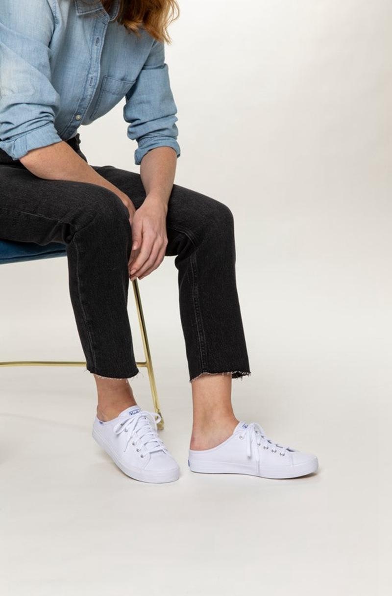 Keds Kickstart Mule Canvas Naisten Mokkasiinit Valkoinen | FLAS03912