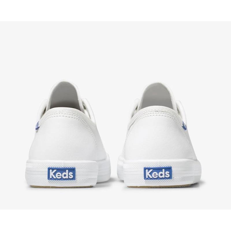 Keds Kickstart Nahkaiset Naisten Lace Ups White/Blue | GOWZ38951