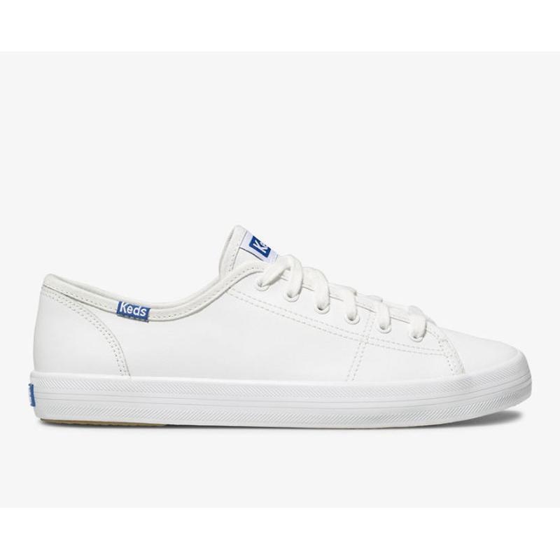 Keds Kickstart Nahkaiset Naisten Lace Ups White/Blue | GOWZ38951