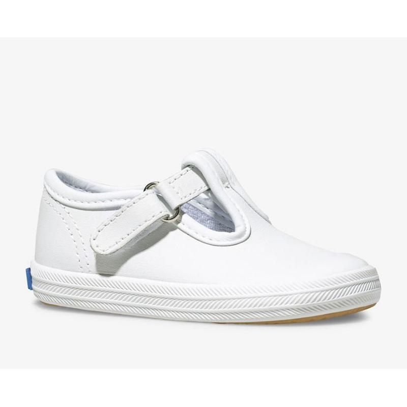 Keds Little Kid's Champion Varvas Cap T-Strap Lasten Sneaker Valkoinen | TNJK95701