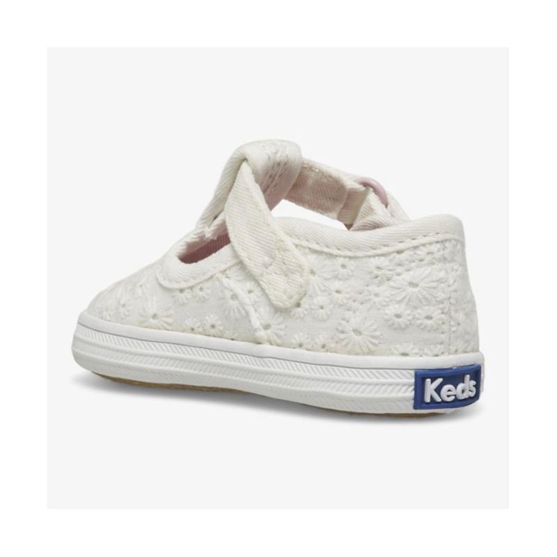 Keds Little Kid's Champion Varvas Cap T-Strap Lasten Sneaker Valkoinen | IPVM19862