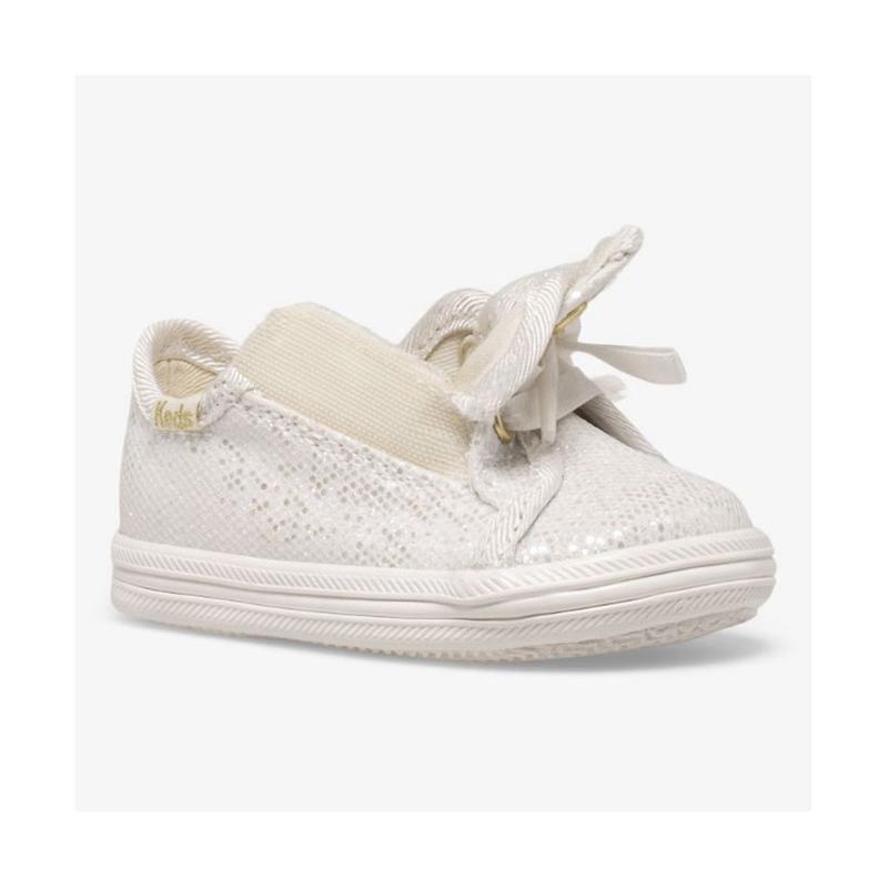 Keds Little Kid's Kickstart Crib Celebrations Lasten Sneaker Ivory Sparkle Lightyellow | XHYV78045