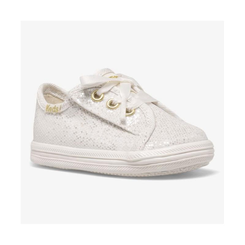 Keds Little Kid's Kickstart Crib Celebrations Lasten Sneaker Ivory Sparkle Lightyellow | XHYV78045