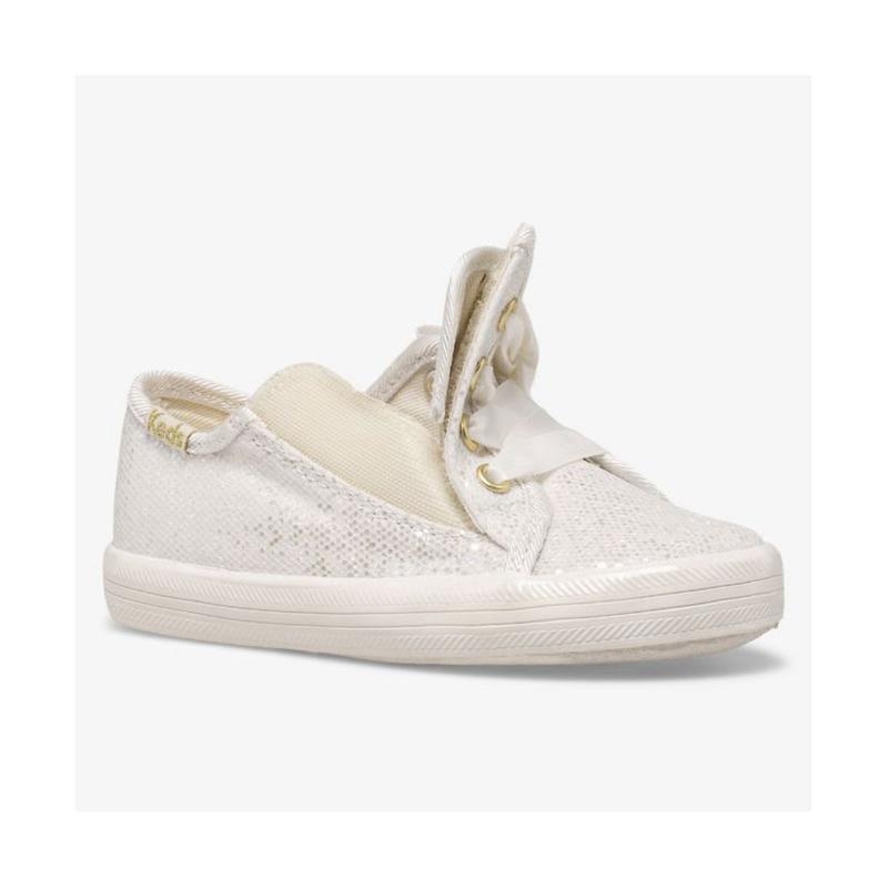 Keds Little Kid's Kickstart Jr Celebrations Lasten Sneaker Ivory Sparkle Lightyellow | WAEX26958