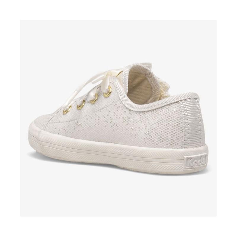 Keds Little Kid's Kickstart Jr Celebrations Lasten Sneaker Ivory Sparkle Lightyellow | WAEX26958