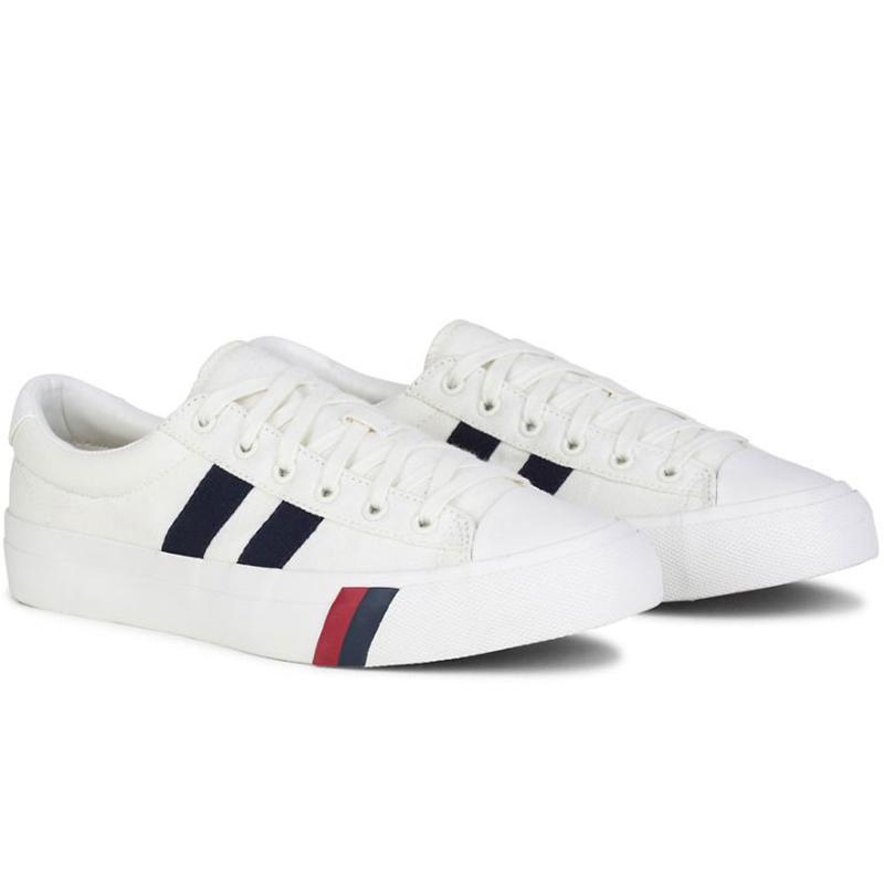 Keds Royal Plus Canvas Miesten Sneaker Valkoinen Laivastonsininen | HNJO06954