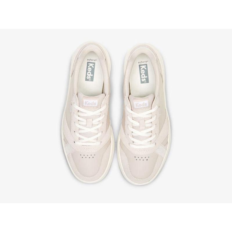 Keds The Court/Mokka Naisten Leather Sneakers Vaaleanpinkki Valkoinen | LPJR41769