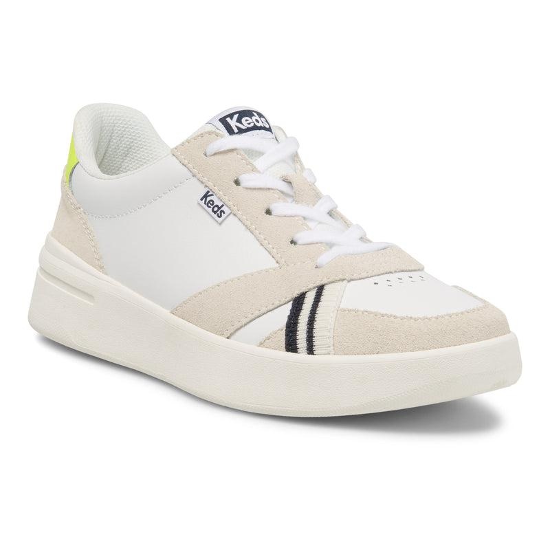 Keds The Court Nahkaiset/Mokka/Lime Naisten Leather Sneakers White/Lime | VYBZ56278