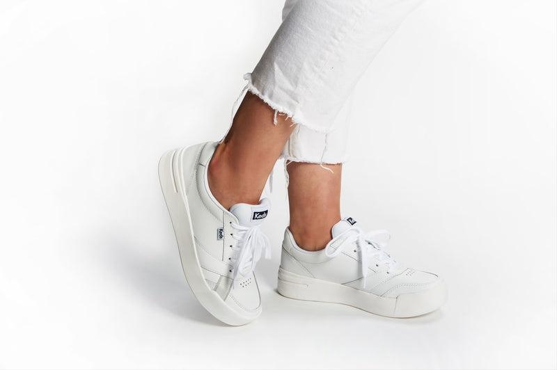 Keds The Court Nahkaiset Naisten Leather Sneakers Valkoinen | IXYZ50127