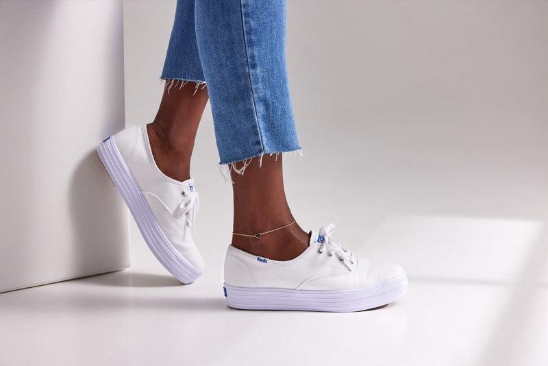 Keds The Platform Canvas Naisten Canvas Valkoinen | AKOP09157