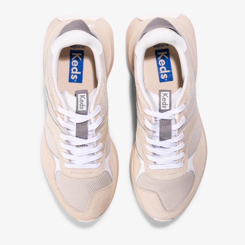 Keds Tiasa Retro Runner Cream Naisten Canvas Navajowhite | QIJE23719