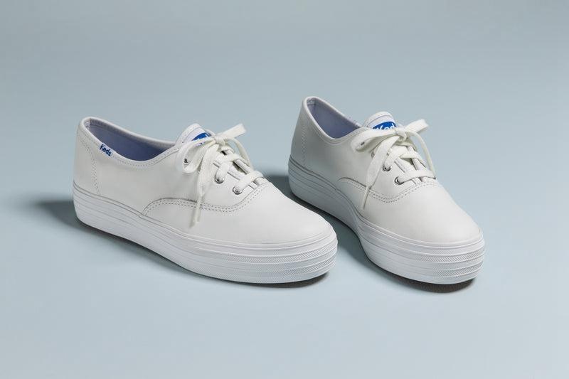 Keds Triple CVO Nahkaiset Naisten Leather Sneakers Valkoinen | ODQV73819