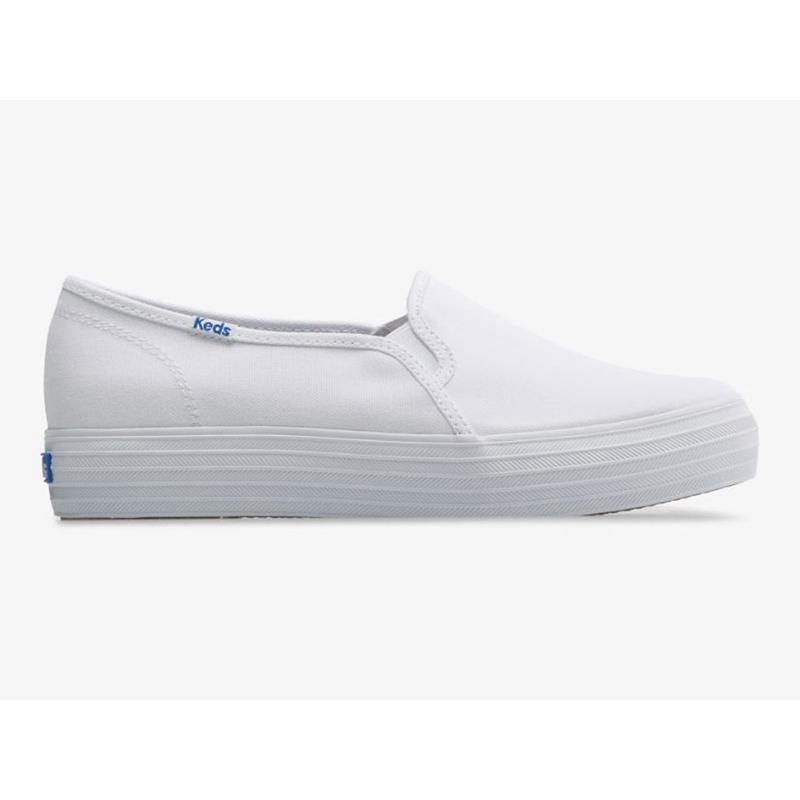 Keds Triple Decker Canvas Slip On Naisten Platform Sneakers Valkoinen | JBSZ53789