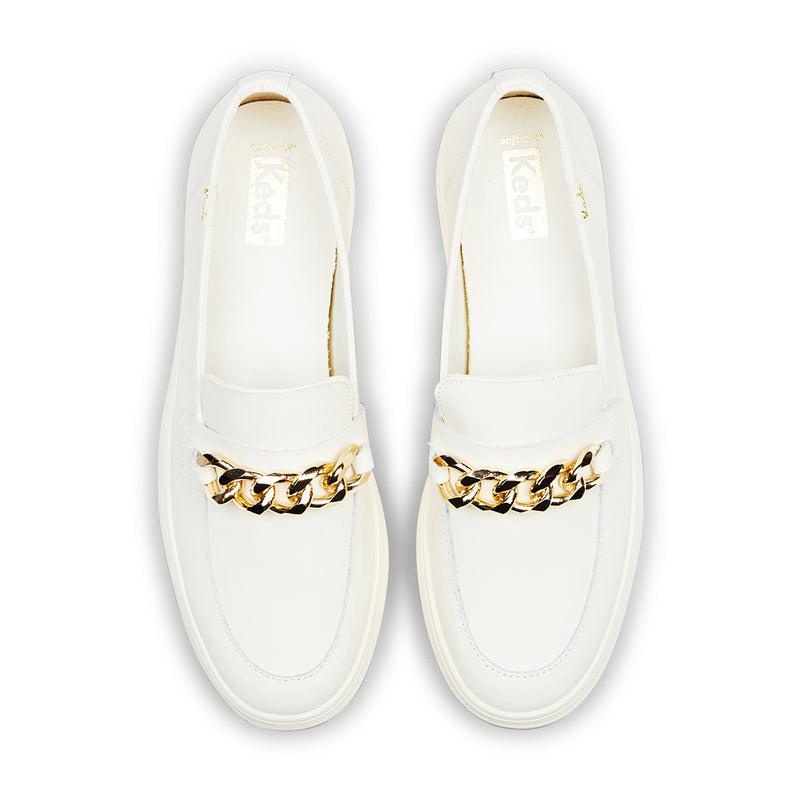 Keds Triple Decker Loafer Lug Chain Applique Ivory Naisten Platform Sneakers Ivory/Gold | KRDL15360