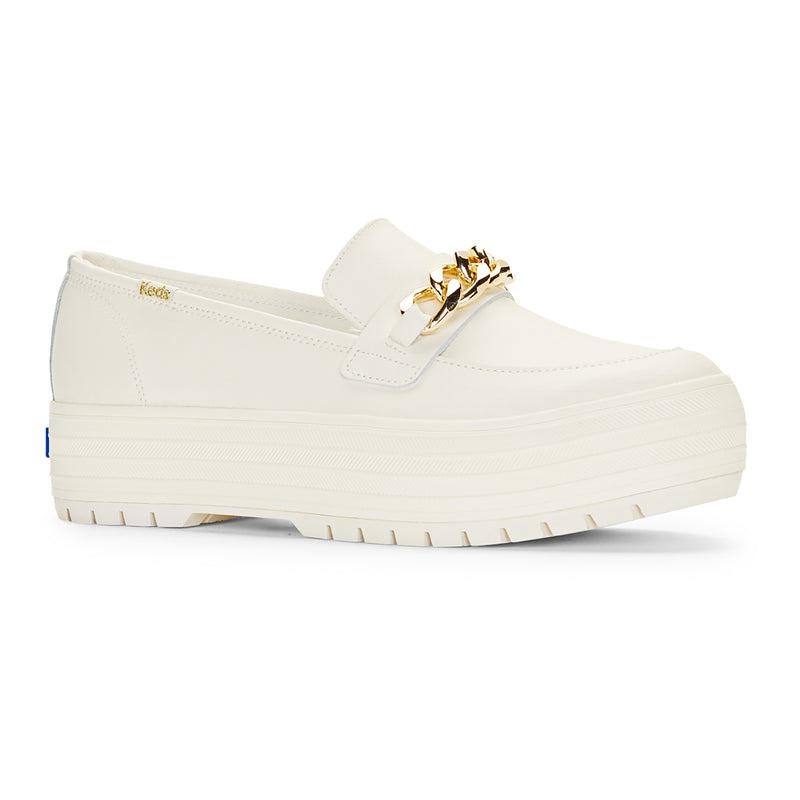 Keds Triple Decker Loafer Lug Chain Applique Ivory Naisten Platform Sneakers Ivory/Gold | KRDL15360