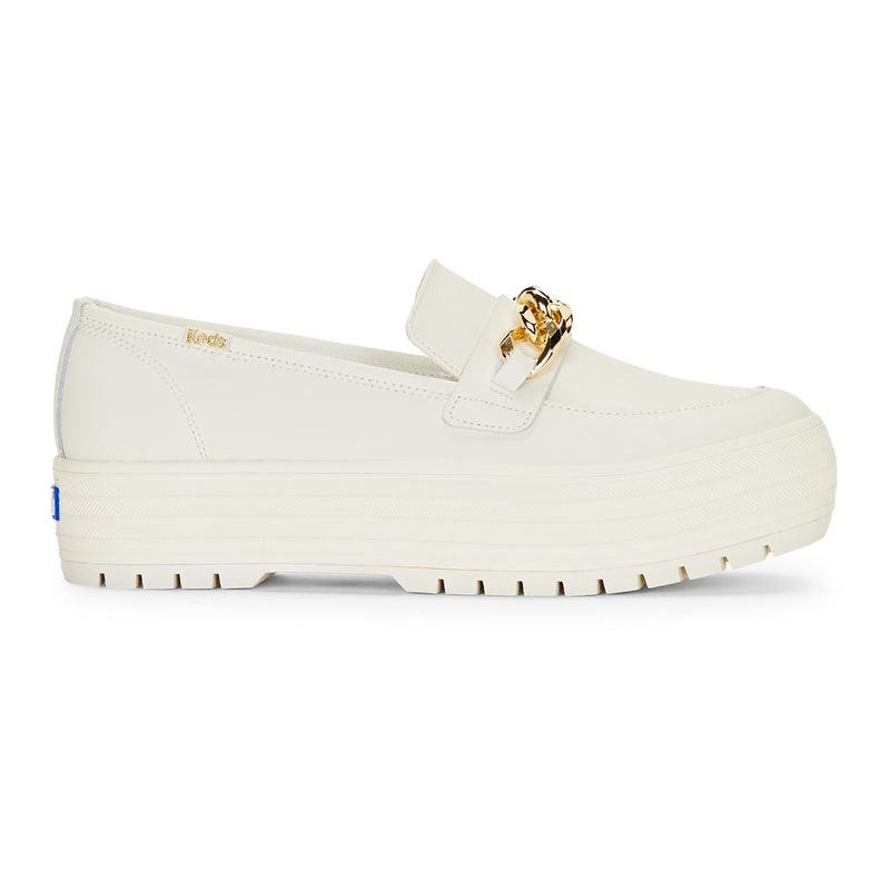 Keds Triple Decker Loafer Lug Chain Applique Ivory Naisten Platform Sneakers Ivory/Gold | KRDL15360