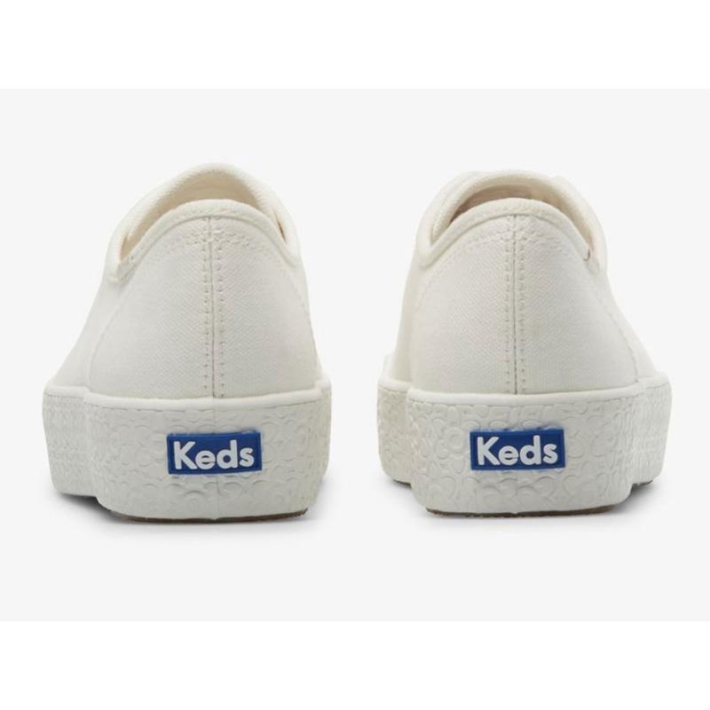 Keds Triple Kick Canvas Emboss Foxing Naisten Lace Ups Valkoinen | URZI38140