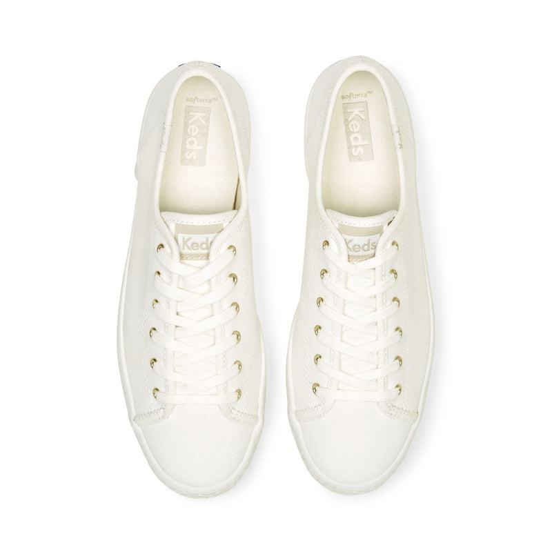 Keds Triple Kick Canvas Emboss Foxing Snow Naisten Platform Sneakers Valkoinen | TVGW94876